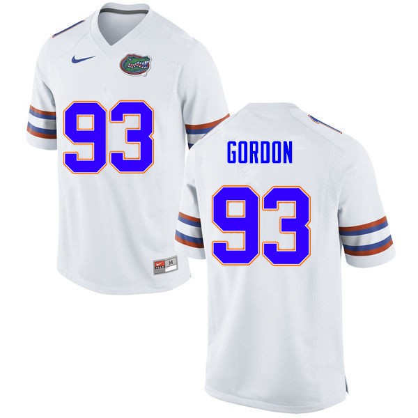 Men #93 Moses Gordon Florida Gators College Football Jersey White